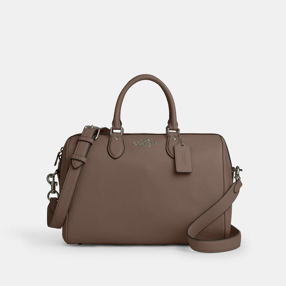 Coach Brown Leather Satchel with Removable Strap. Carried twice